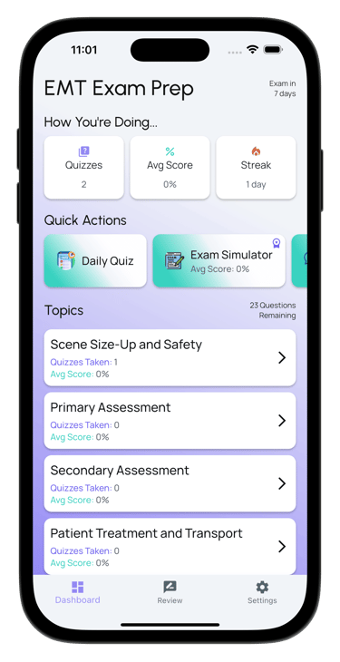emt exam prep screenshot