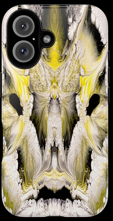 Helios phone case featuring abstract paint-based artwork
