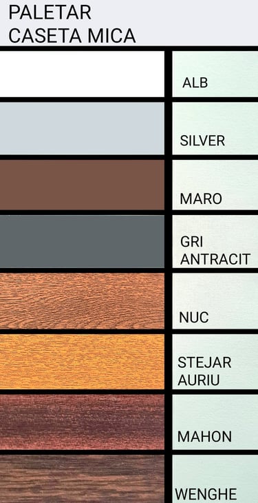 Rolete caseta mica din aluminiu alba,maro,nuc,gri antracit, silver. mahon, stejar auriu, wenghe, etc