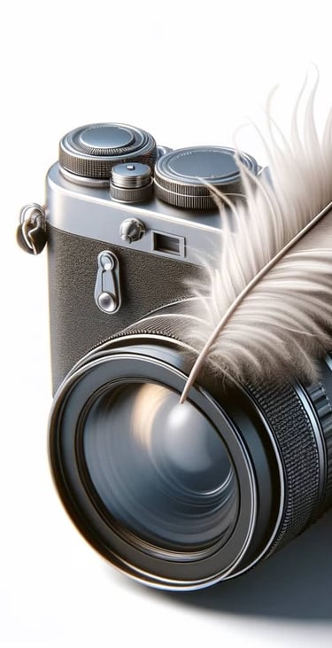 appareil photo et plume