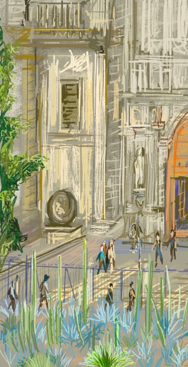Mexico City Catedral from the hotel - digital postcard