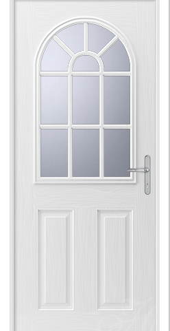 a white composite door from the traditional range with Georgian bar detail
