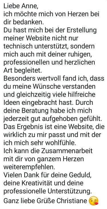 Feedback einer Kundin