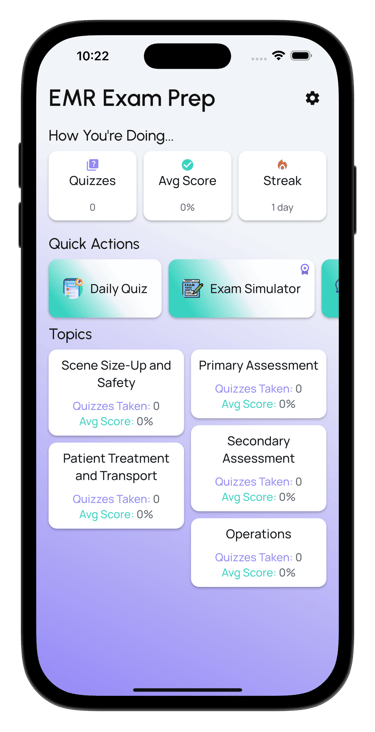 emr exam prep screenshot