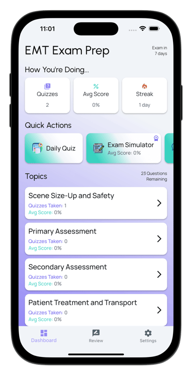 emt exam prep screenshot