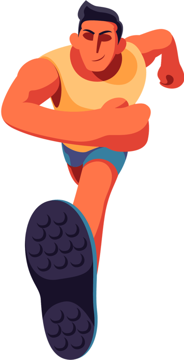 man running graphics 