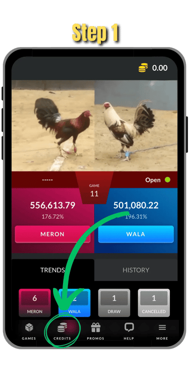 step 1 of depositing funds in go perya on mobile screen