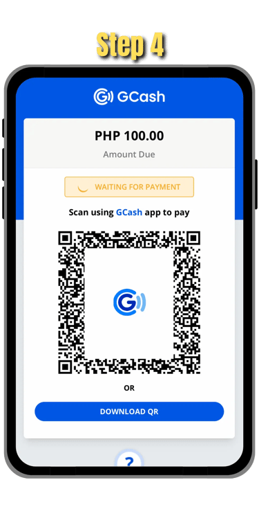 step 4 of depositing funds in go perya on mobile screen