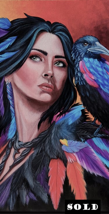 Lady Raven - Acrylic on canvas - SOLD