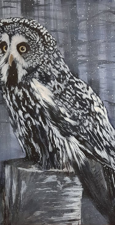 Silent Snowfall - Ink and Gouache