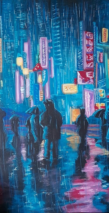 The Crowd - Tektonia Series - Acrylic on canvas panel