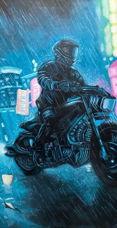 The Rider - Tektonia Series - Acrylic on canvas panel