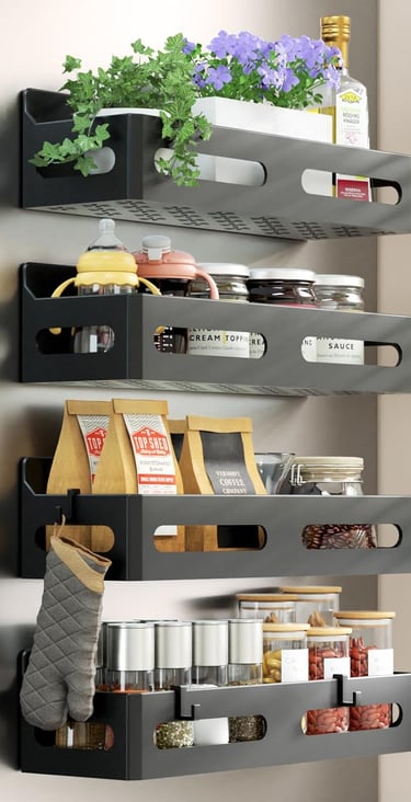 magnetic spice rack for fridge vs vertical spice rack comparison for small kitchen organization