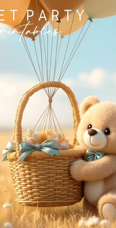 Bear Balloons Baby Shower Invitation, Teddy Bear Baby Shower Video Invite