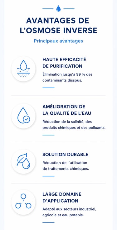 Avantages de l'osmose inverse au Maroc, traitement eau industrielle agricole potable