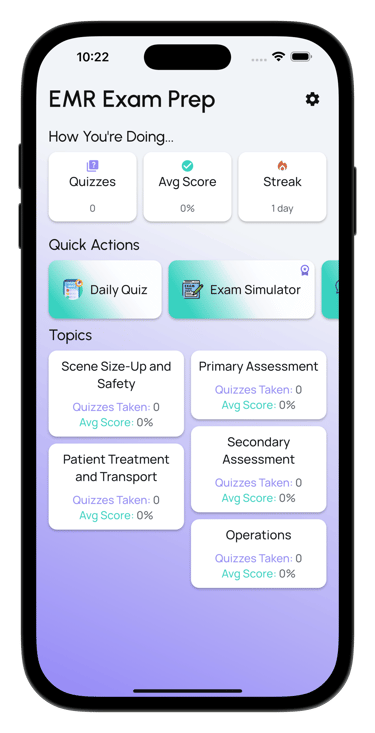 emr exam prep screenshot