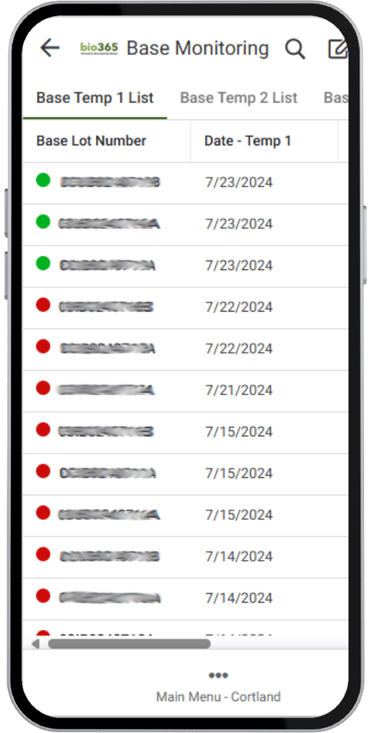 bio365 dashboard phone