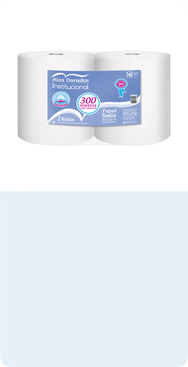 toalla de manos blanca económica 300mts. (dúo pack)