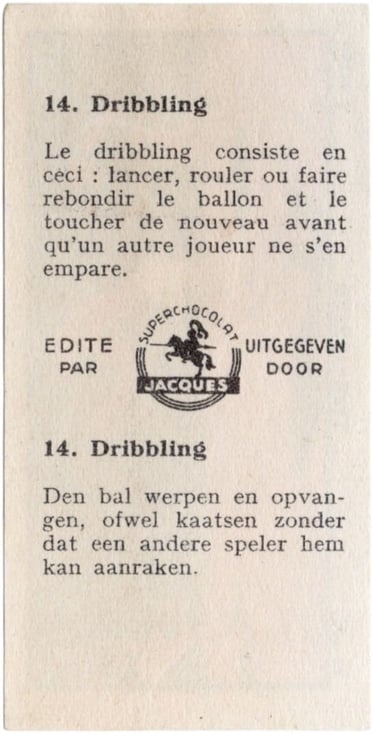 1930s Jacques Chocolat Les Sports Illustres Serie S Type 2 1933 Belgium Basketball Card #14 (back)