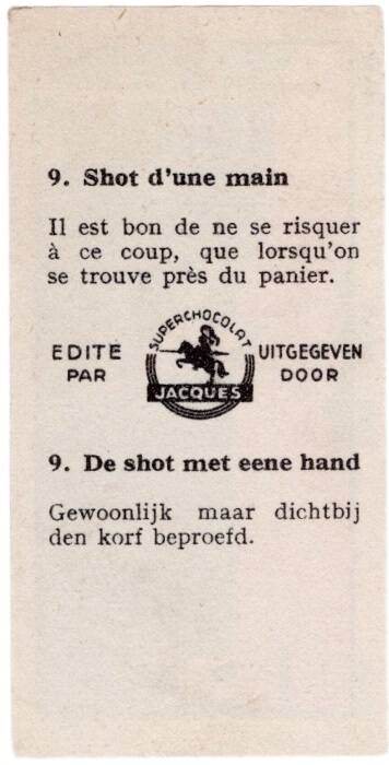 1933 Jacques Chocolat Les Sports Illustres Type 2 #9 De shot met eene hand