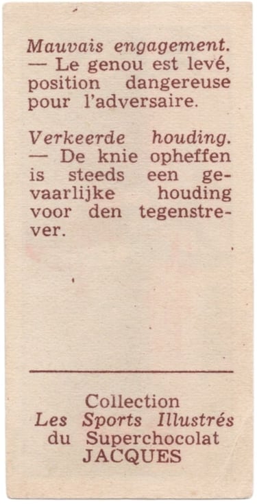1934 Jacques Chocolat Les Sports Illustres Serie S Type 1 No 21 Basketball Card (back)
