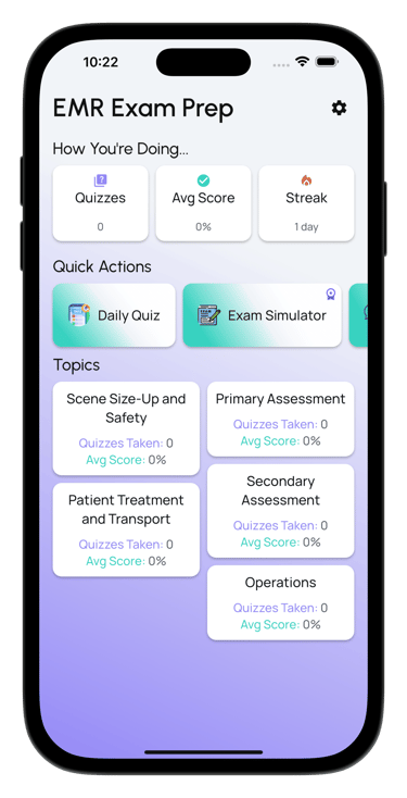 emr exam prep screenshot