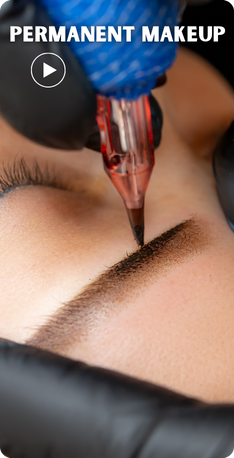 a person is getting a permanent makeup