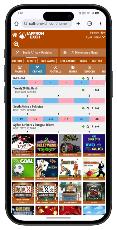 saffronexch cricket id