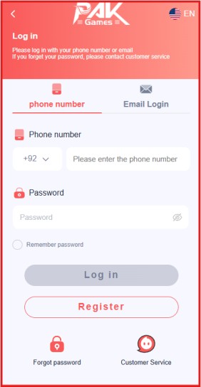Pakgames Login