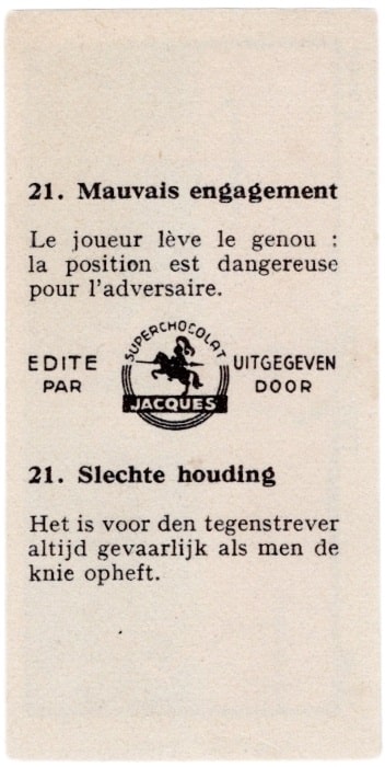 1933 Jacques Chocolat Les Sports Illustres Type 2 #21 Slechte houding