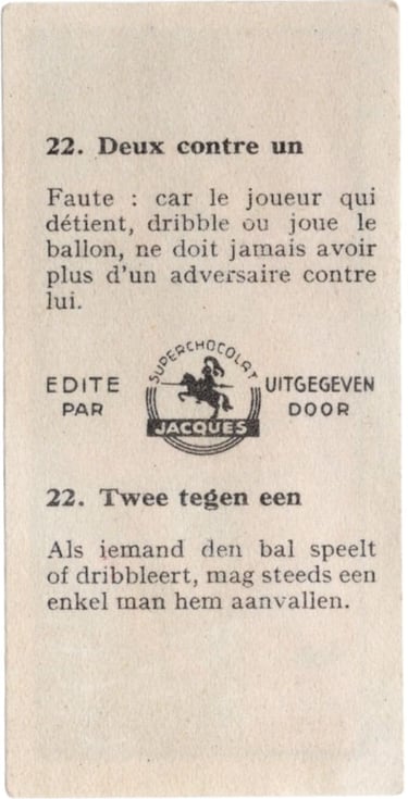 1930s Jacques Chocolat Les Sports Illustres Serie S Type 2 1933 Belgium Basketball Card #22 (back)