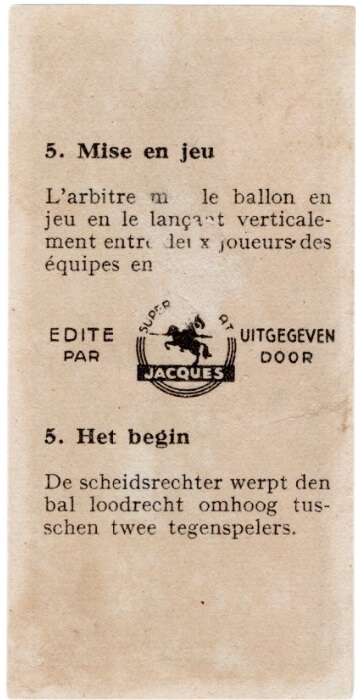 1933 Jacques Chocolat Les Sports Illustres Type 2 #5 Het begin