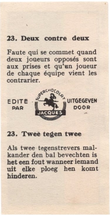 1934 Jacques Chocolat Les Sports Illustres Serie S Type 2 No 23 Basketball Card (back)