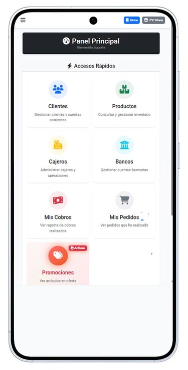 Panel Principal de la App de Pedidos