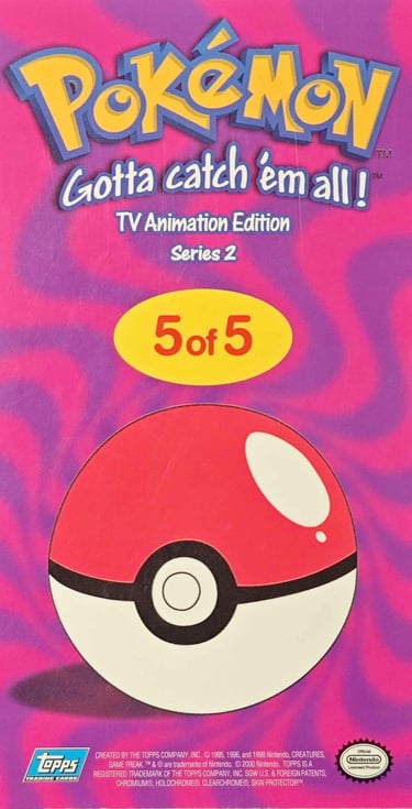 Tin Topper 5 of 5 Topps Pokémon series 2 US back