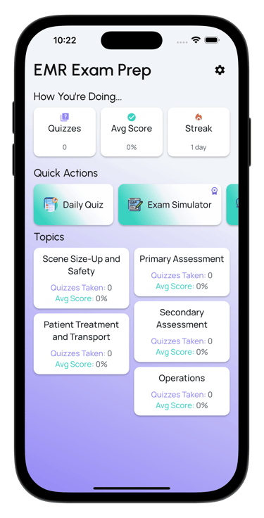 emr exam prep screenshot