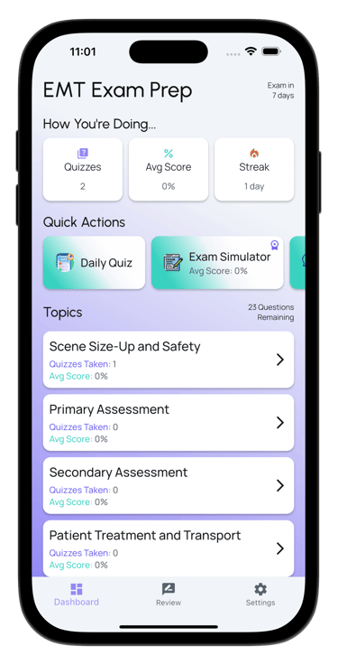 emt exam prep screenshot