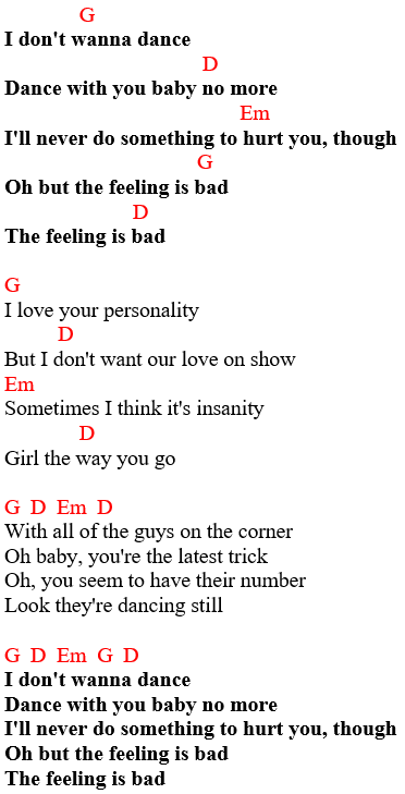 Eddy Grant - I Don't Wanna Dance / chords and lyrics