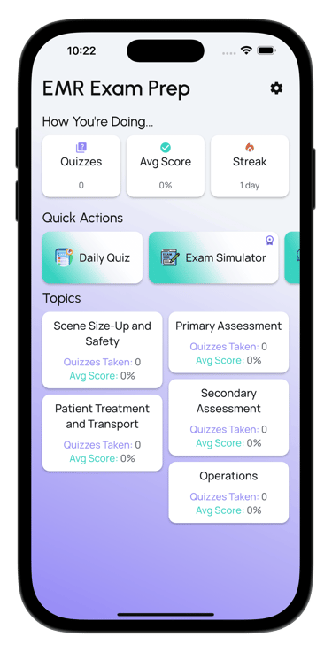 emr exam prep screenshot