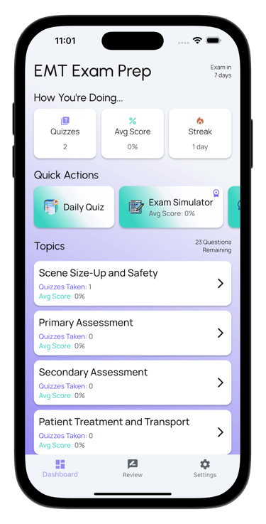 emt exam prep screenshot