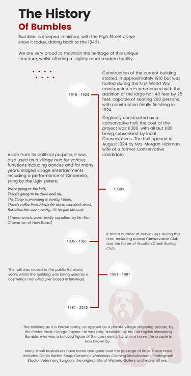 a timeline of the previous history of bumbles arcade