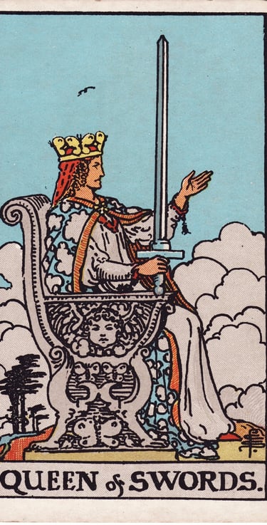 Queen of Swords meaning upright and reversed tarot card reading