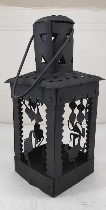 "handcrafted wrought iron tribal-style designer hanging lamp-For international dispatch"