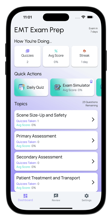 emt exam prep screenshot