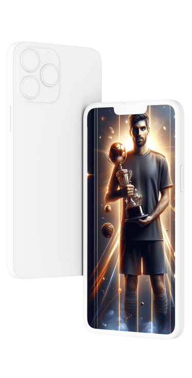 a white phone with a picture of a woman in a black dress