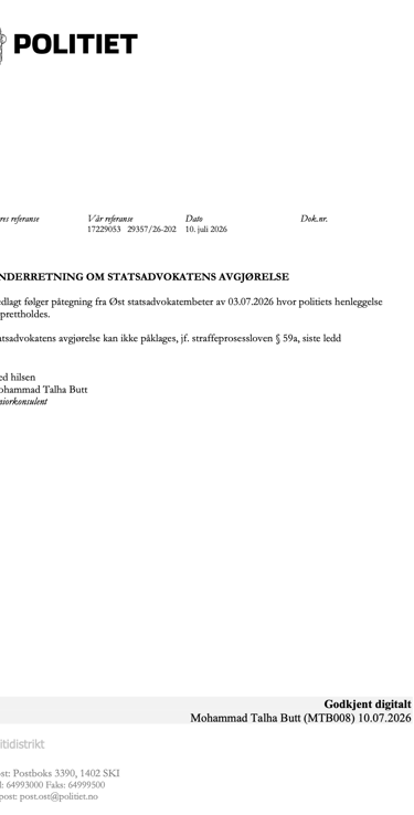 Fredrikstad Police, Østfold police, Salah Al Saadi candidate, Blackmail, Extortion, Linda Tengesdal