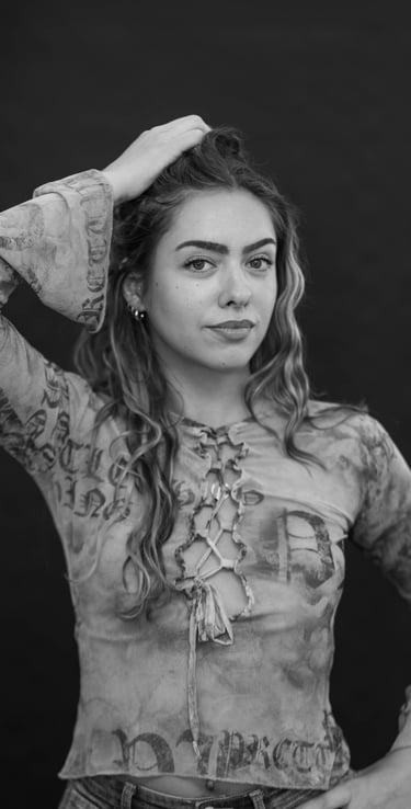 Portrait noir et blanc au studio Goldandtouch
