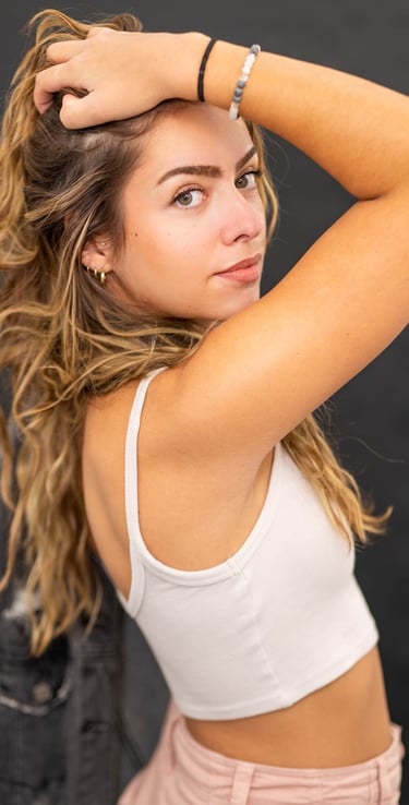 Shooting portrait studio de profil