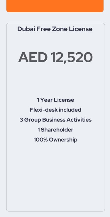 Dubai Free Zone License from AED 12520