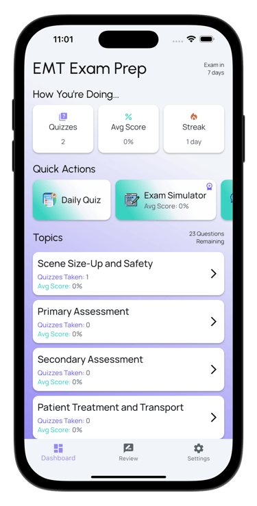 emt exam prep screenshot